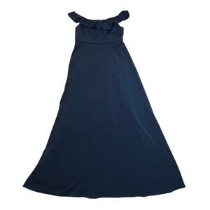 Adrianna Papell Off The Shoulder Ruffle Trim Maxi Dress Size 10 Formal Gown